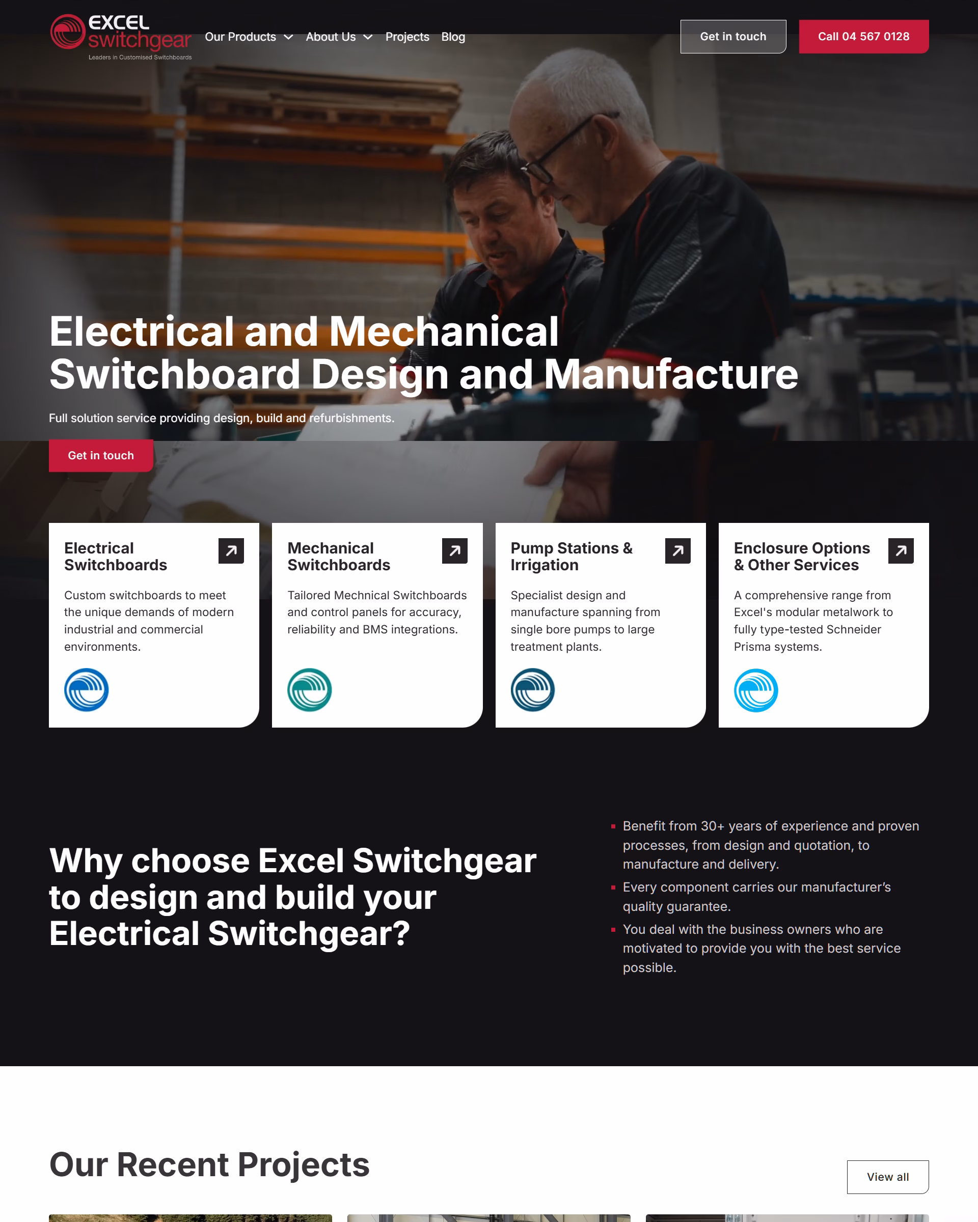 Excel Switchgear website designed by Grow My Business