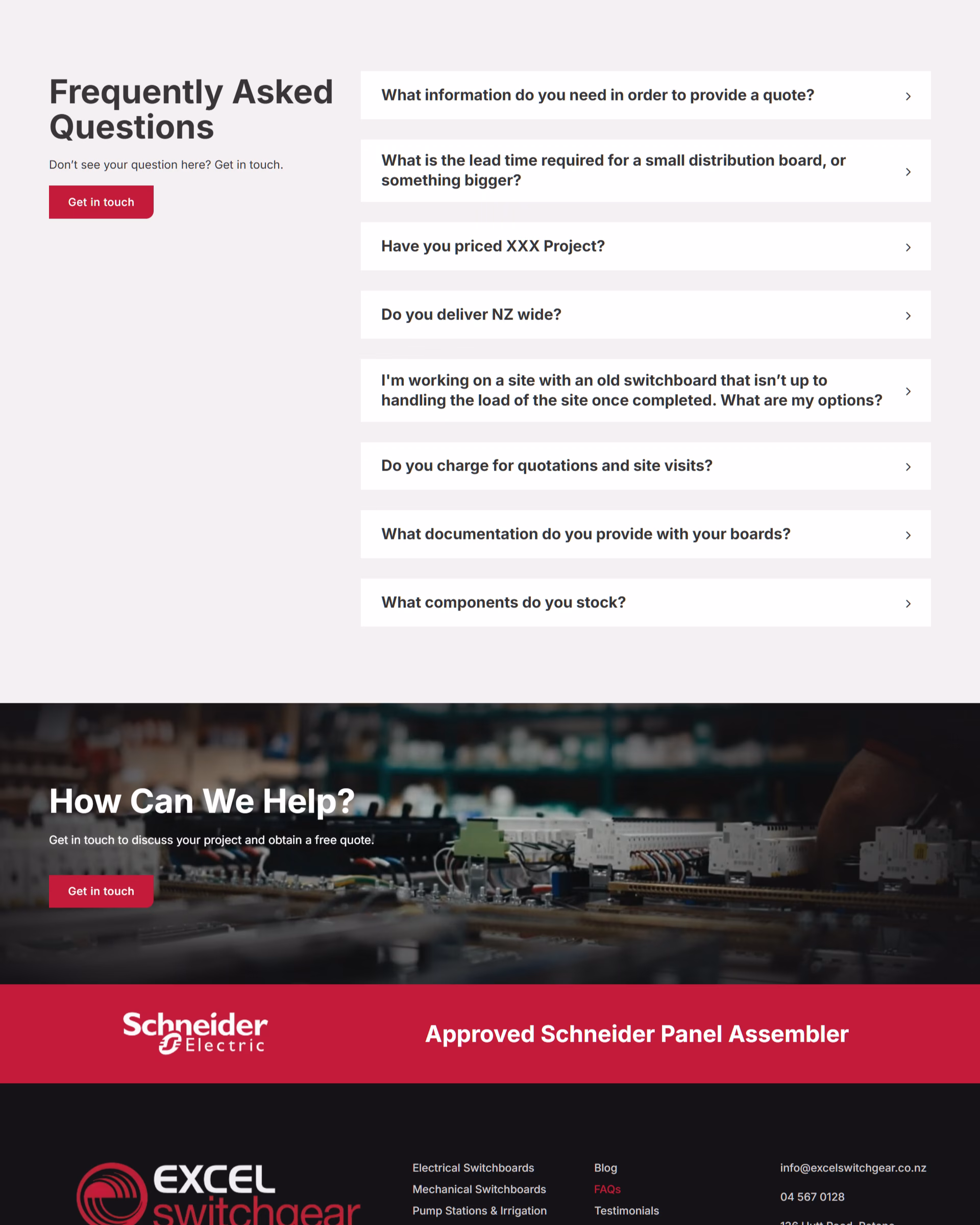 Excel Switchgear website designed by Grow My Business