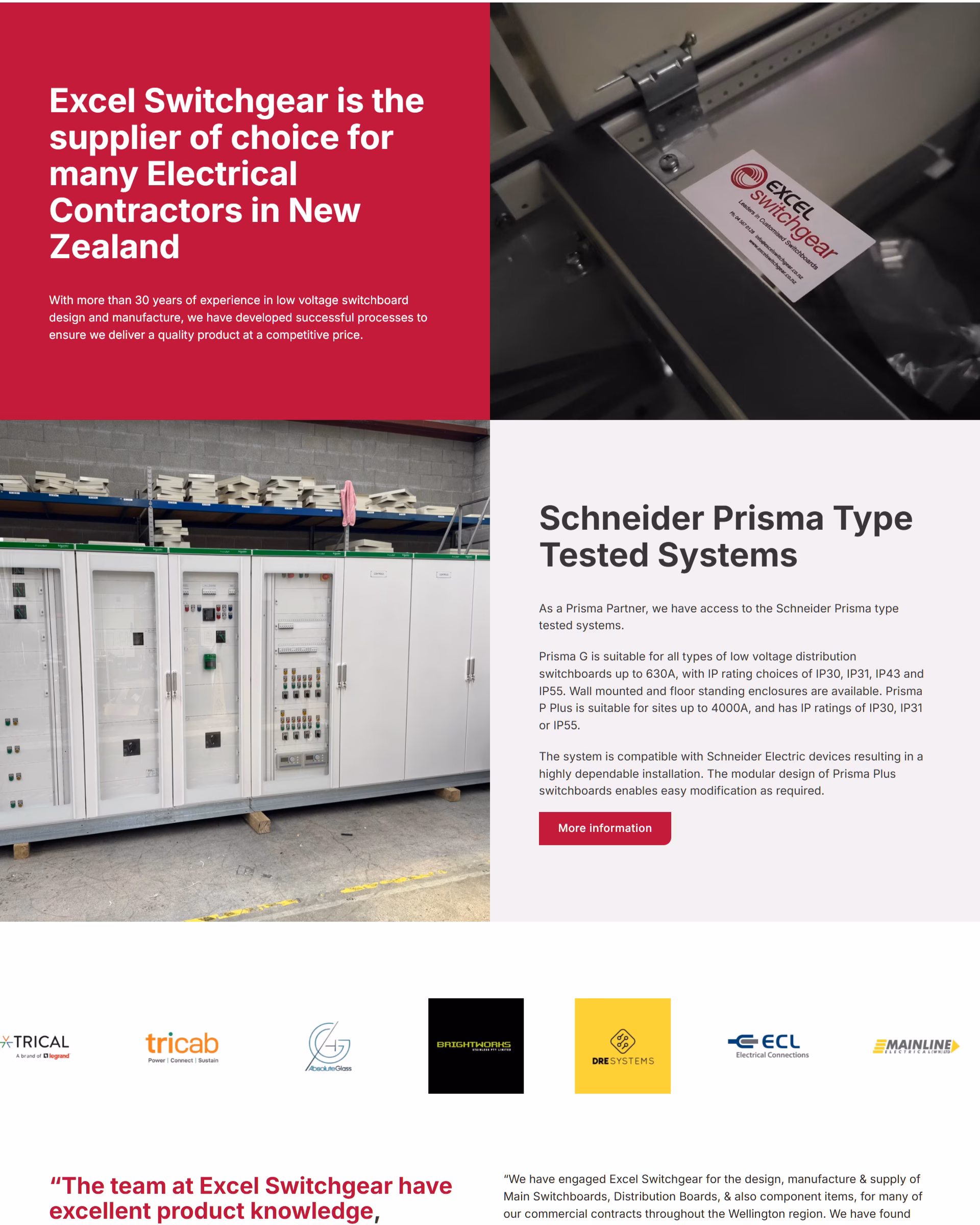 Excel Switchgear website designed by Grow My Business