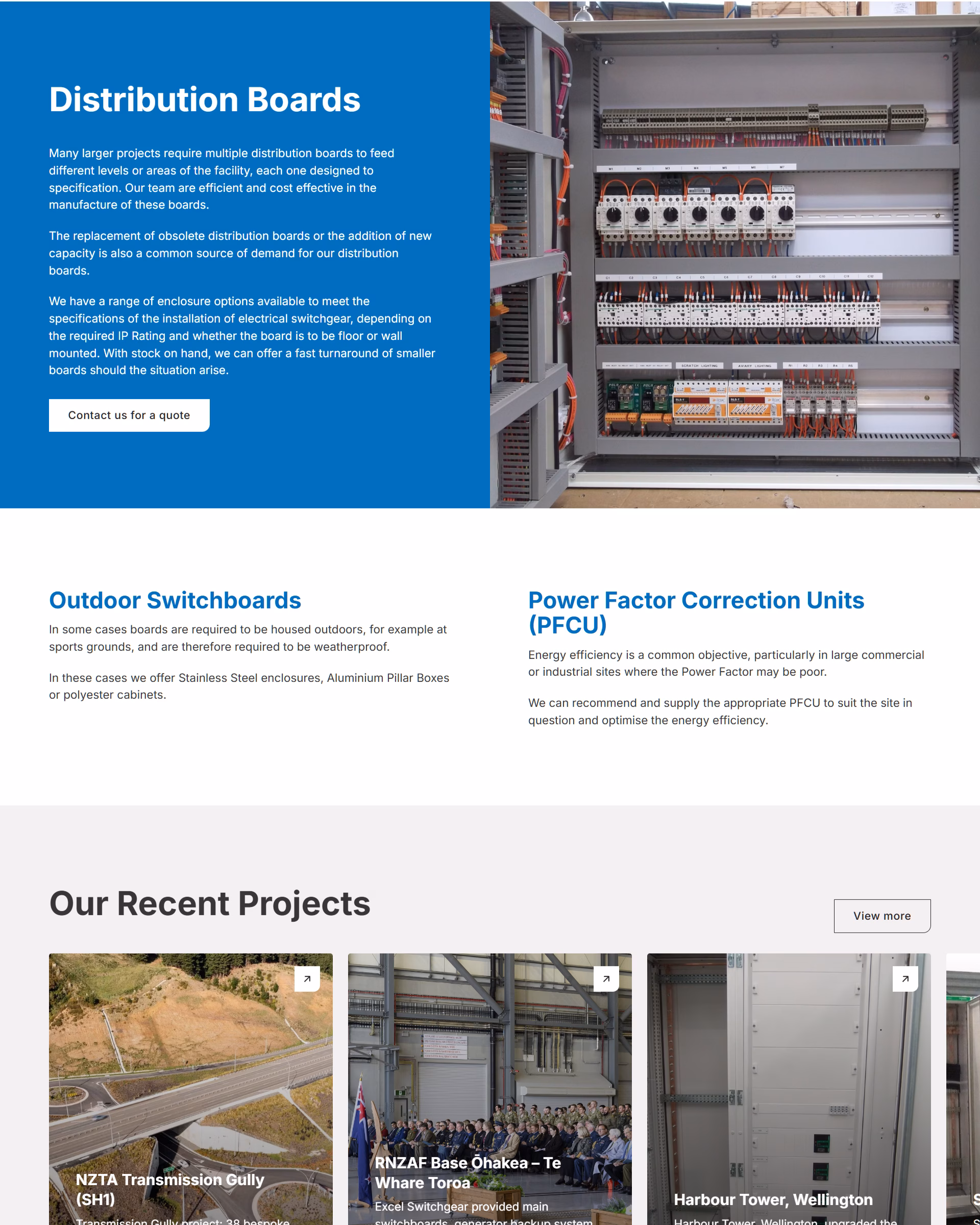 Excel Switchgear website designed by Grow My Business