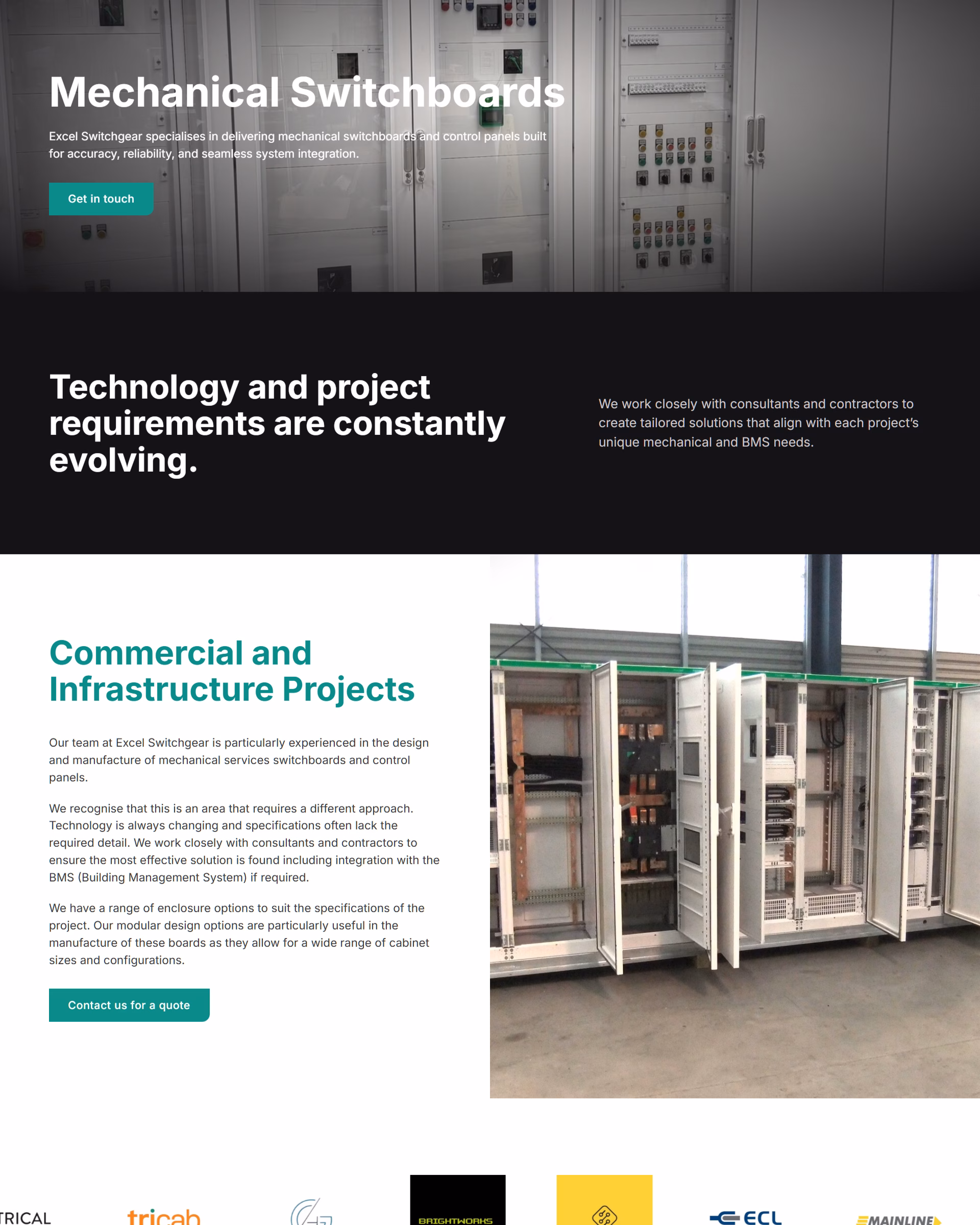 Excel Switchgear website designed by Grow My Business