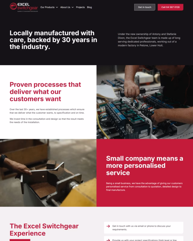 Excel Switchgear website designed by Grow My Business