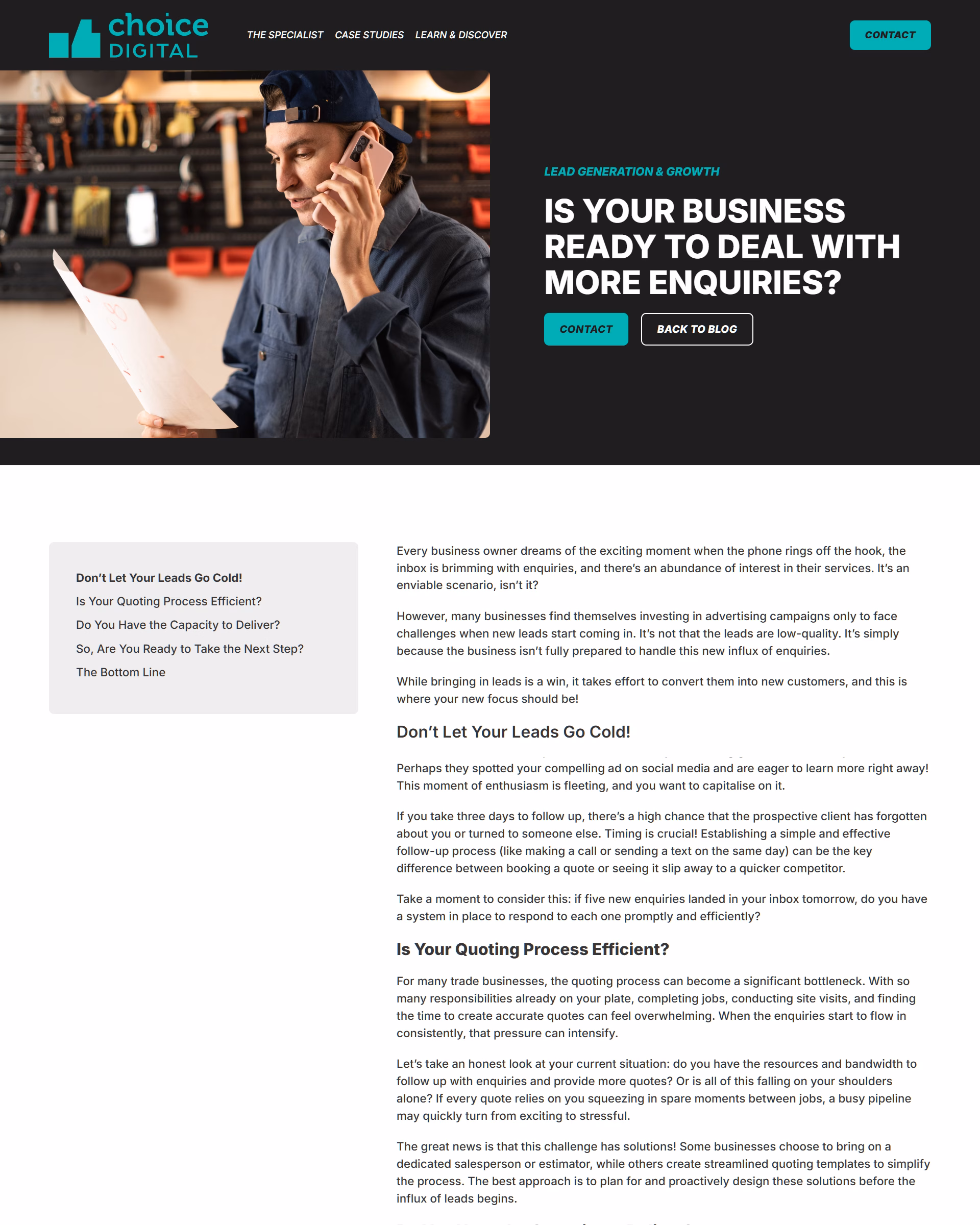 Choice Digital website designed by Grow My Business
