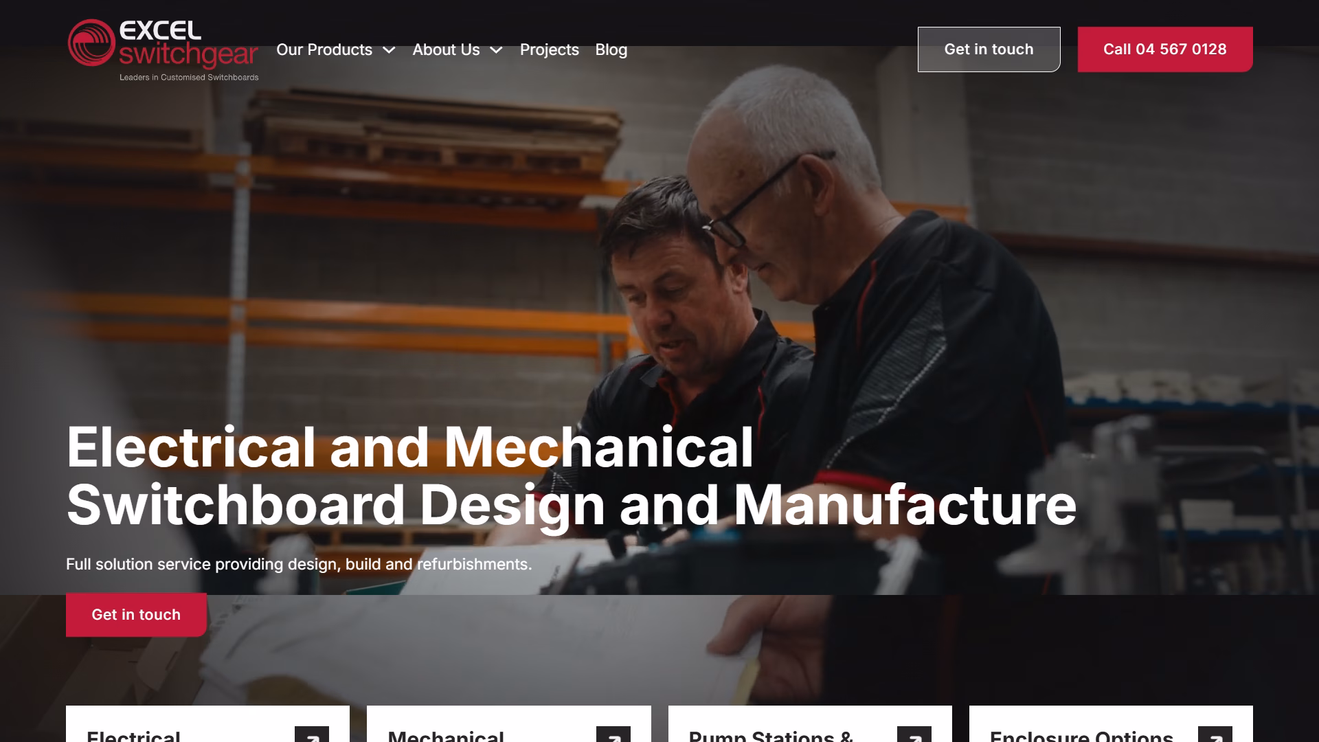 Excel Switchgear website designed by Grow My Business